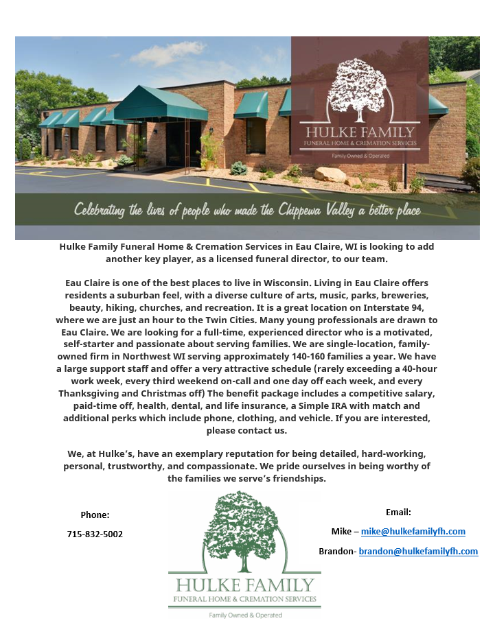 Licensed Funeral Director/Embalmer